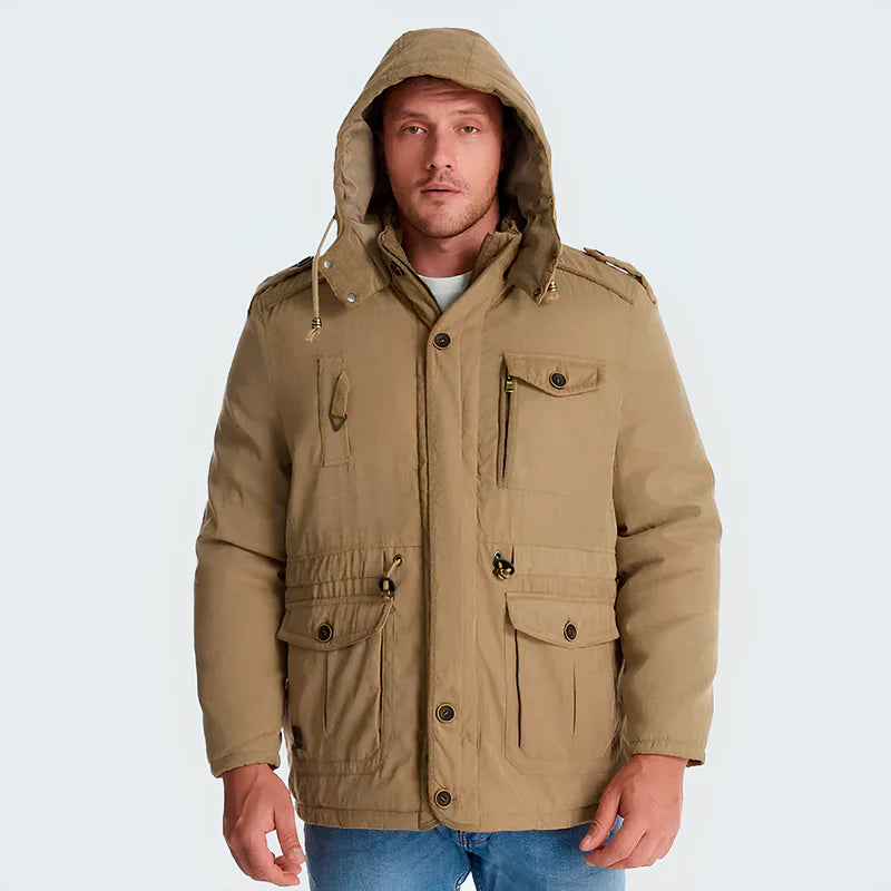 Frosty | Tactische Jas met Capuchon, Fleecevoering en Zakjes