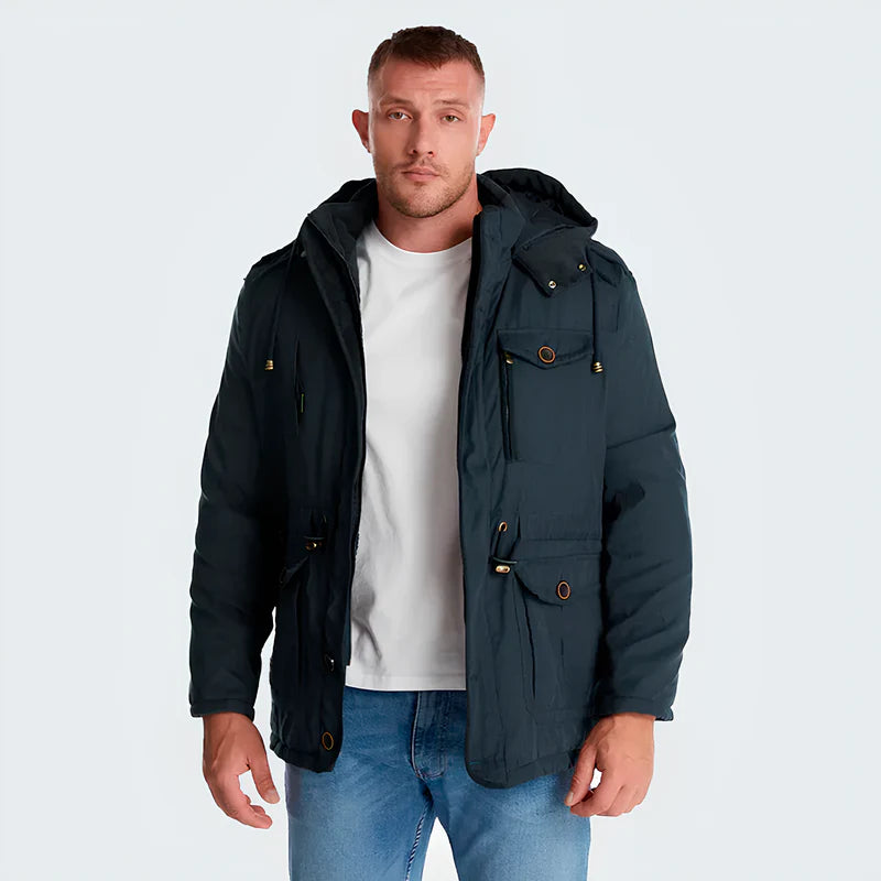 Frosty | Tactische Jas met Capuchon, Fleecevoering en Zakjes