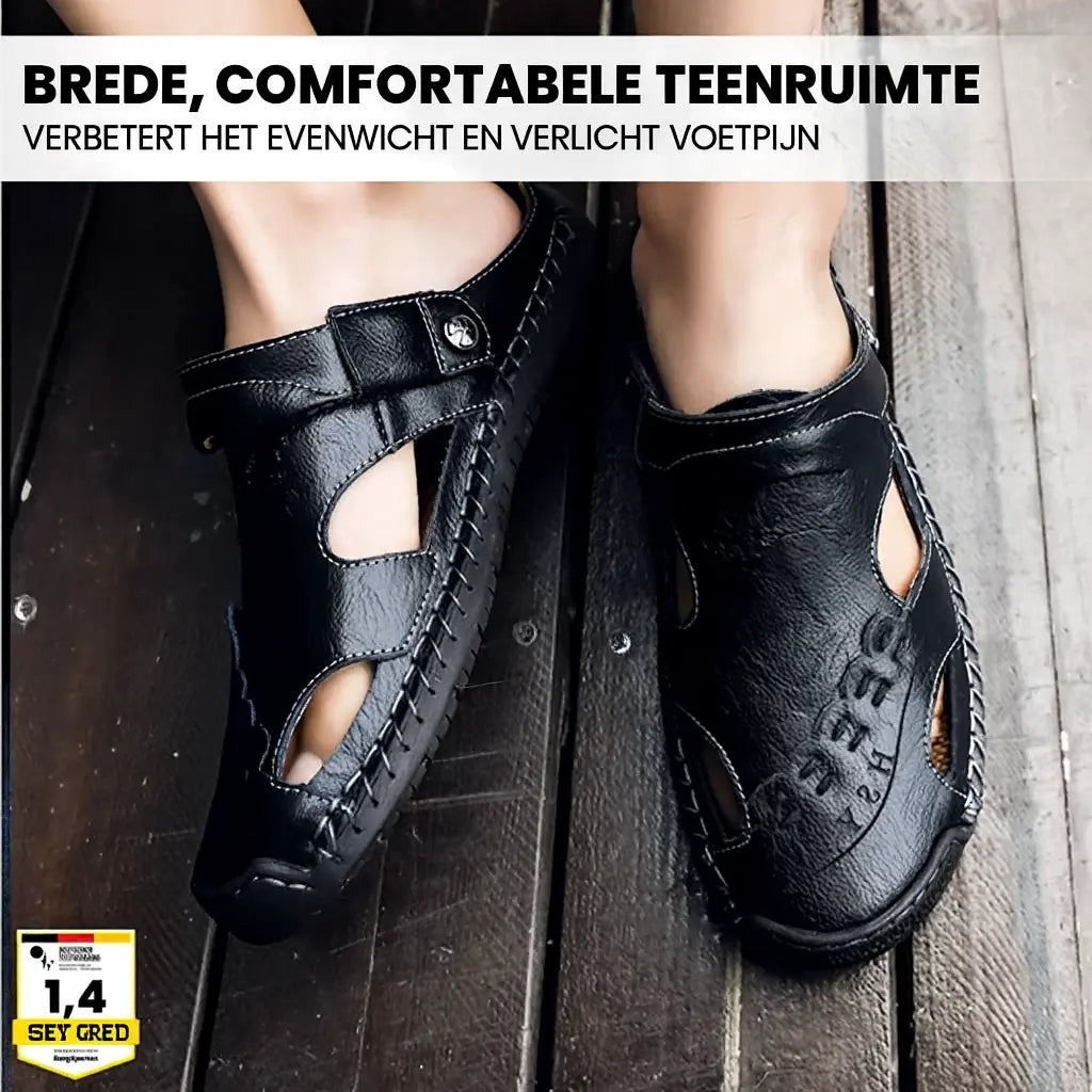 OrthoFlex Leren Sandalen | RusticWalk