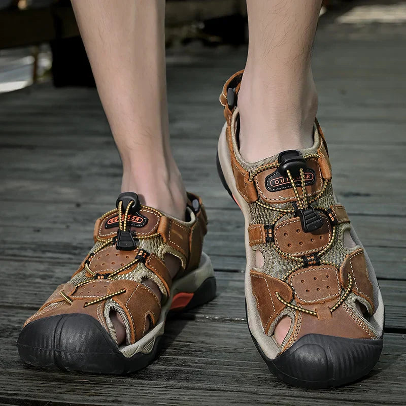 Heren Sandalen van Echt Leer Gladiator