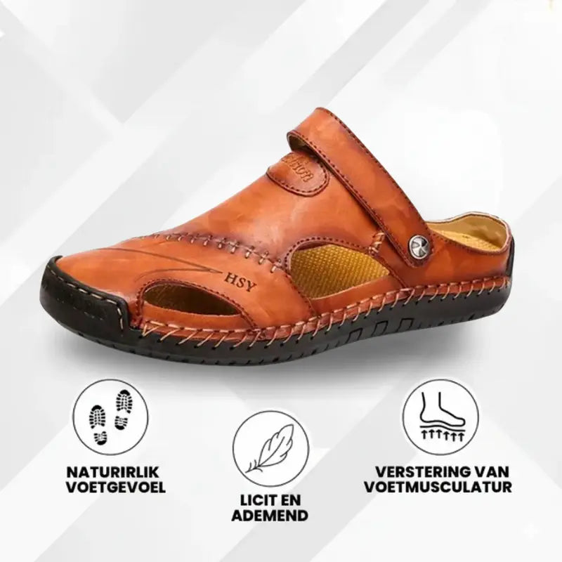 OrthoFlex Leren Sandalen | RusticWalk