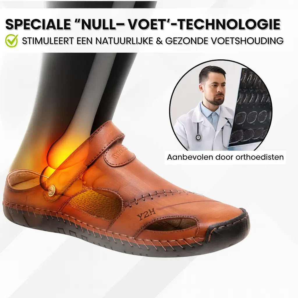 OrthoFlex Leren Sandalen | RusticWalk