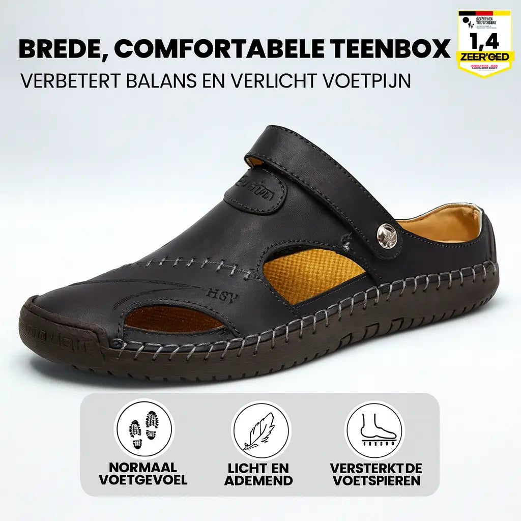 OrthoFlex Leren Sandalen | RusticWalk