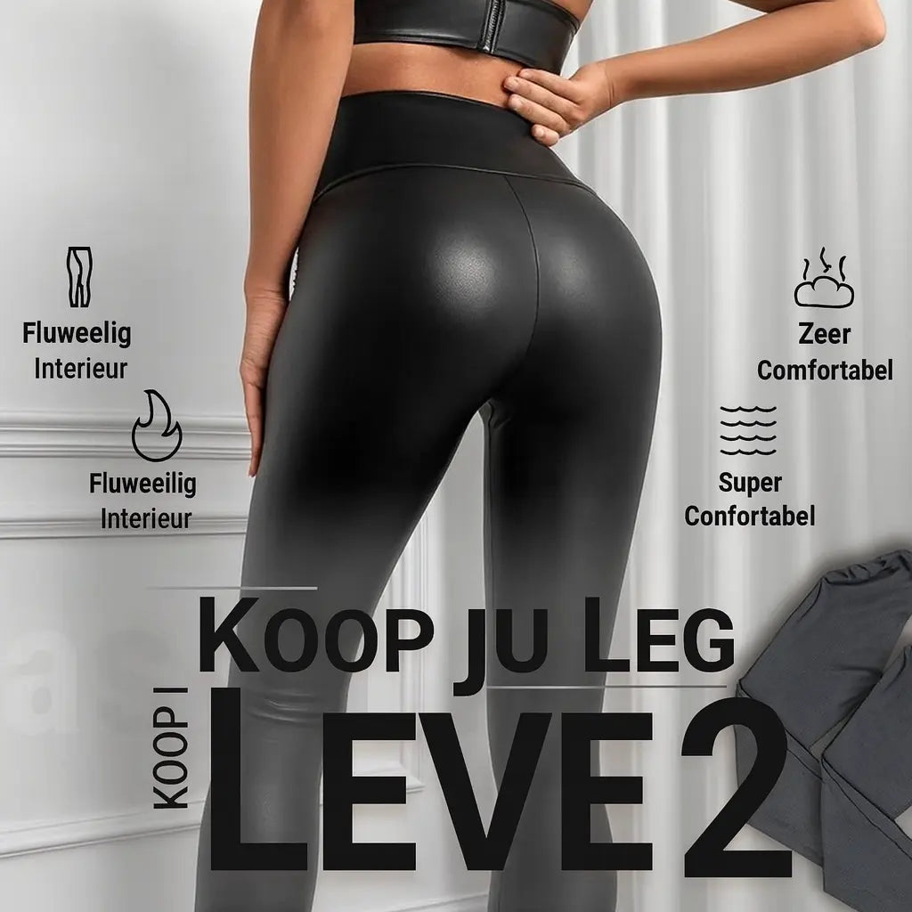 CurveLux | Legging in Fluweelachtig Leer